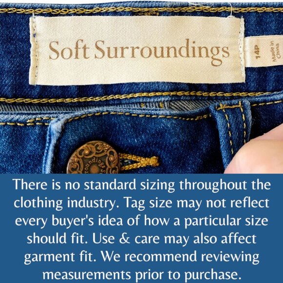 Soft Surroundings Womens High Rise Jeans Slim Leg Stretch Petite Size 14P - Picture 11 of 13